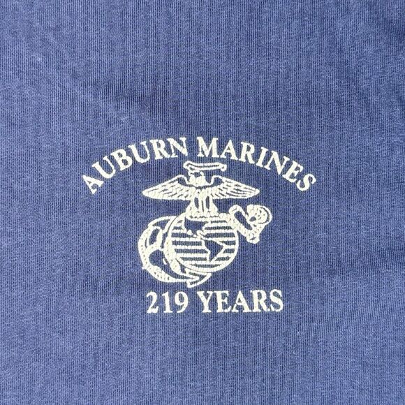 Vintage Auburn Marines Graphic T-Shirt‎ Unisex XL Navy Blue USMC Single Stitch - Picture 3 of 7